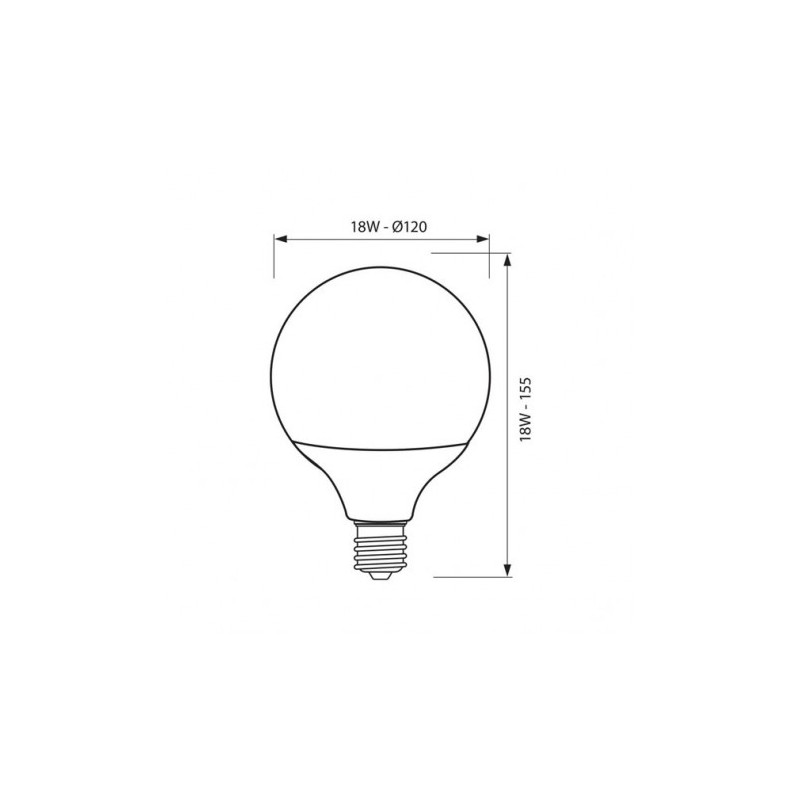 ΛΑΜΠΤΗΡΑΣ LED ΓΛΟΜΠΟΣ Ε27 18W 3000K (ΘΕΡΜΟ) 1500Lm G120 VIVA