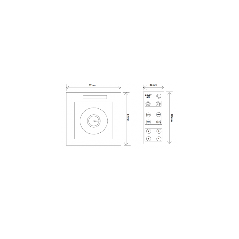 Dimmer Χωνευτό 192W για λαμπτήρες LED