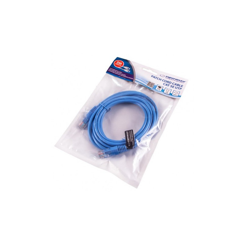 Καλώδιο Δικτύου Patchcord Esperanza CAT5E UTP 3m μπλε