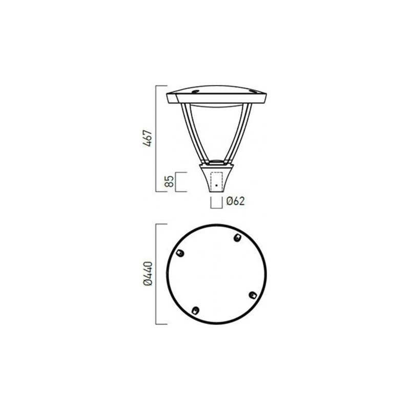 Φωτιστικό κορυφής LED 45W 3000K (Θερμό Φως) 4540Lm IP65 ANTHRACITE MACAO TOWN