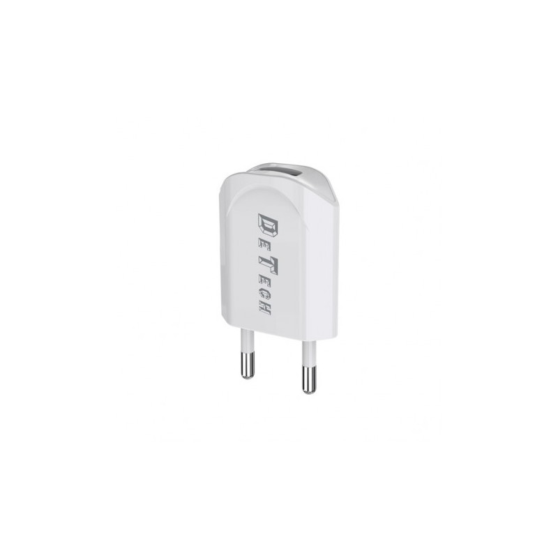 Φορτιστής Οικιακός 5V/1A 220V Universal 1 x USB καλώδιο Micro USB 1m λευκό 14115 DeTech