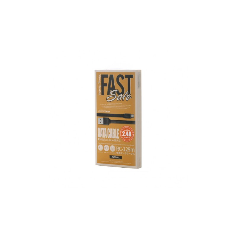 Καλώδιο δεδομένων Fast Charge Pro 2.4A Micro USB 1m Λευκό 14126 RC-129m REMAX