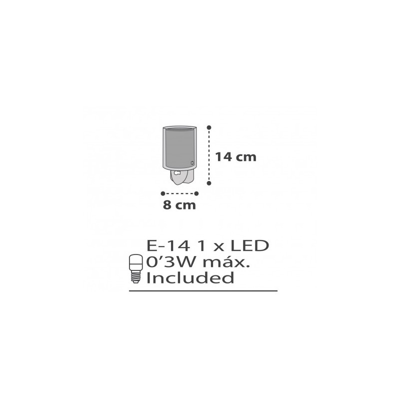 CLOUDS GRAY πρίζας νυκτός LED 0,3W (συμπεριλαμβάνεται)