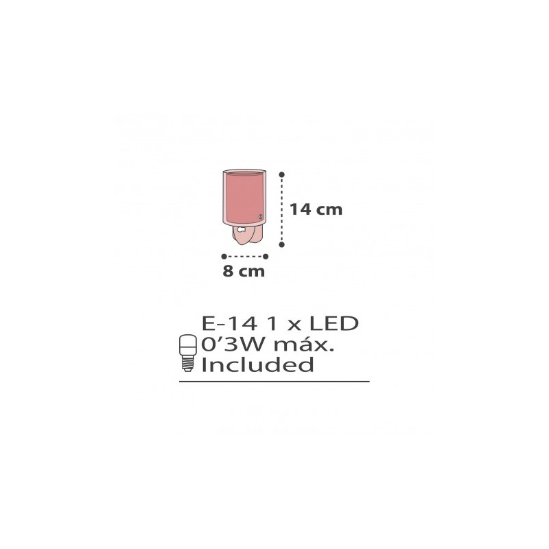 CLOUDS PINK πρίζας νυκτός LED 0,3W (συμπεριλαμβάνεται)