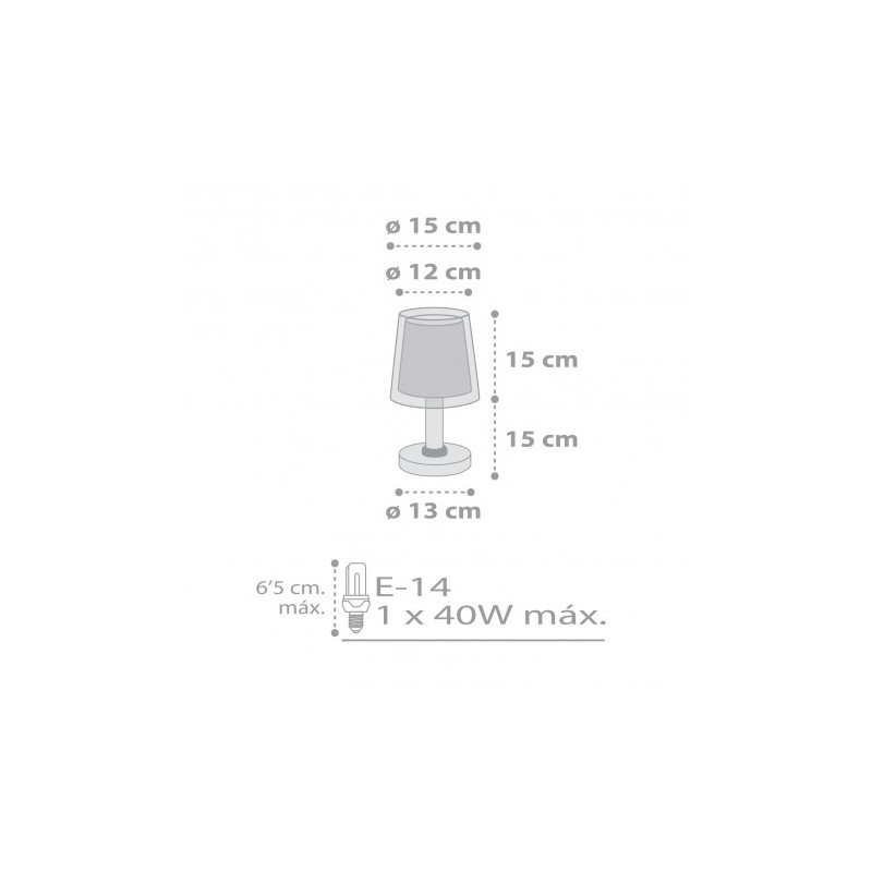 STARS GRAY κομοδίνου 1X40W E14, φωσφορίζοντα μέρη