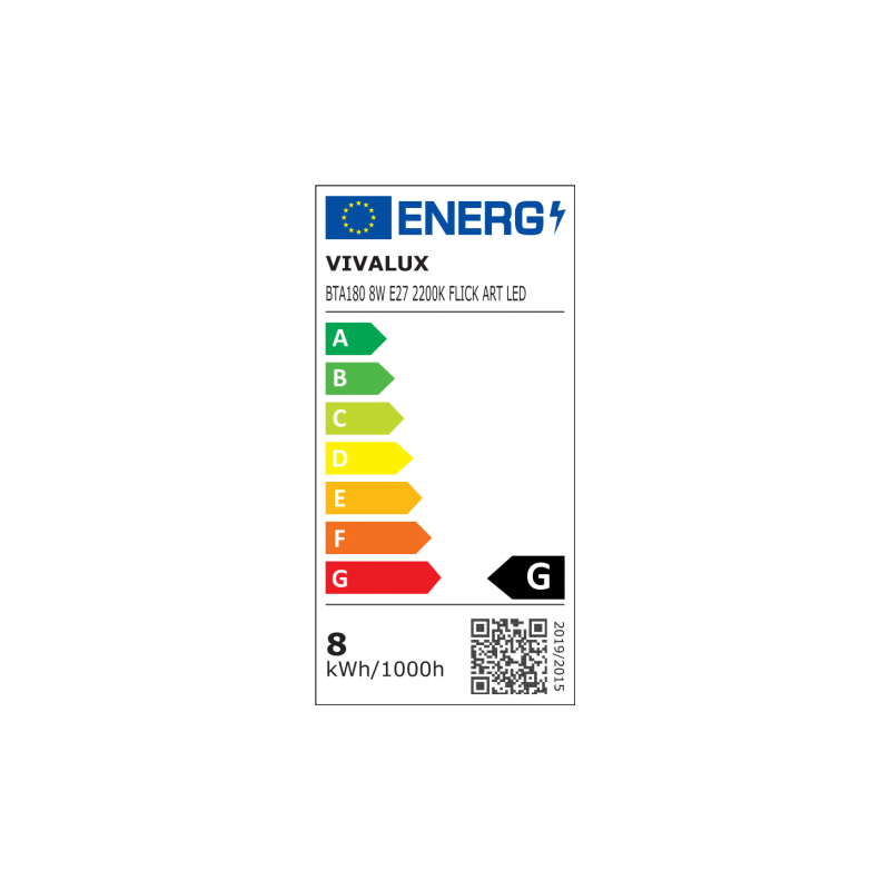 ΛΑΜΠΤΗΡΑΣ LED ΚΟΡΙΝΑ FILAMENT AMBER E27 8W 2200K (ΘΕΡΜΟ) 450Lm Φ180x385mm 220V VIVA