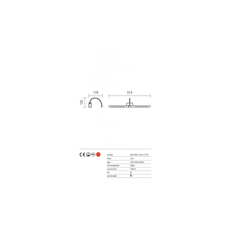 ΑΠΛΙΚΑ ΤΟΙΧΟΥ LED 11W 3000K (ΘΕΡΜΟ ΦΩΣ) 957lm CHROME KENDO 01-1137 REDO