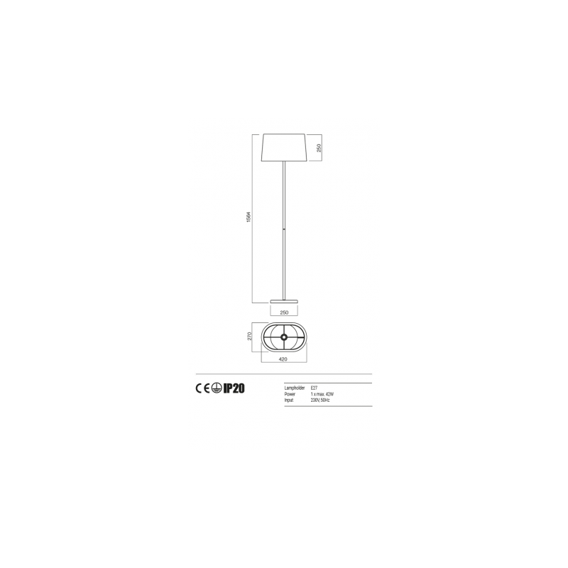 ΦΩΤΙΣΤΙΚΟ ΔΑΠΕΔΟΥ E27 1x13W led max   PICCADILLY 01-1153 SN REDO