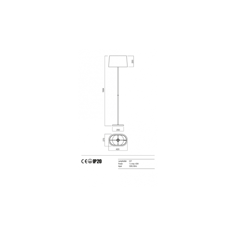 ΦΩΤΙΣΤΙΚΟ ΔΑΠΕΔΟΥ E27 1x13W led max   PICCADILLY 01-1153 CR REDO