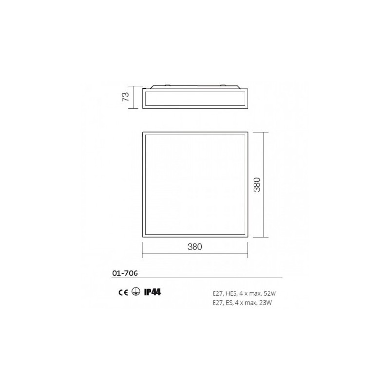 ΦΩΤΙΣΤΙΚΟ ΜΠΑΝΙΟΥ E27 4x13W led max  CHROME EGO 01-706 REDO