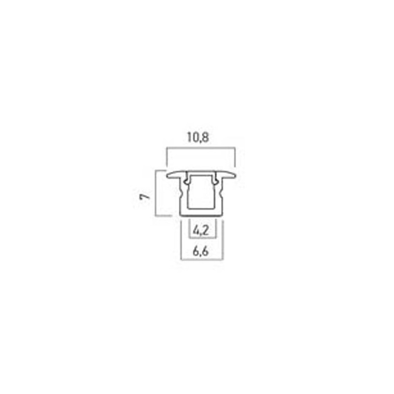 ΑΡΧΙΤΕΚΤΟΝΙΚΟ ΠΡΟΦΙΛ ΑΛΟΥΜΙΝΙΟΥ ΣΤΕΝΟ 2m ΧΩΝΕΥΤΟ 10.8X7X4.2MM ΓΙΑ ΤΑΙΝΙΕΣ 4mm ΜΑΧ. IP20