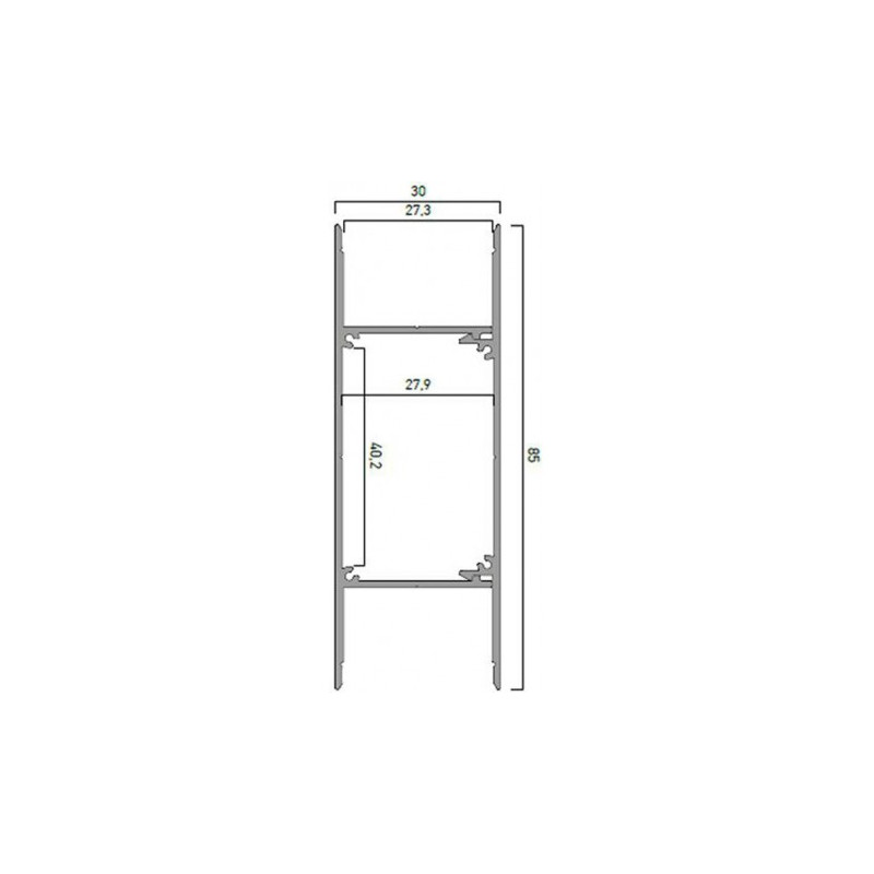 ΑΡΧΙΤΕΚΤΟΝΙΚΟ ΠΡΟΦΙΛ ΑΛΟΥΜΙΝΙΟΥ 2m UP&DOWN ΦΑΡΔΥ 85X27.3X30MM ΓΙΑ ΤΑΙΝΙΕΣ 24mm ΜΑΧ. IP20