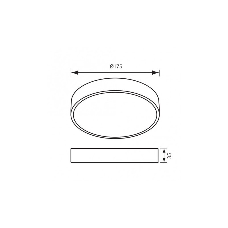 ΦΩΤΙΣΤΙΚΟ LED ΟΡΟΦΗΣ ΣΤΡΟΓΓΥΛΟ ΕΞΩΤΕΡΙΚΗΣ ΤΟΠΟΘΕΤΗΣΗΣ Φ175x35mm 18W 1440Lm 4000K (ΦΩΣ ΗΜΕΡΑΣ) ΜΑΥΡΟ ΧΡΩΜΑ DARS VIV004660 VIVA