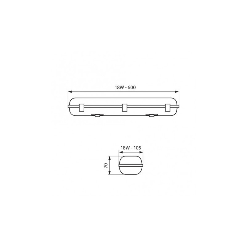 ΣΤΕΓΑΝΟ ΦΩΤΙΣΤΙΚΟ LED SMD 18W 4000K (ΦΩΣ ΗΜΕΡΑΣ) 1900Lm 600x105x70mm IP65 DELFI PC VIV003733 VIVA