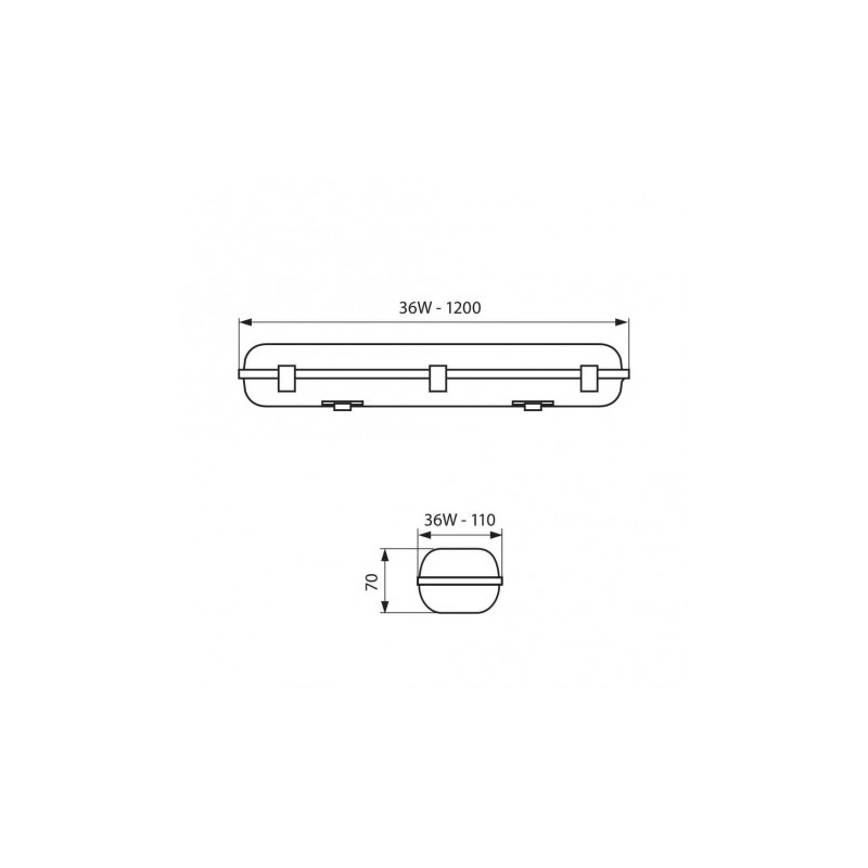 ΣΤΕΓΑΝΟ ΦΩΤΙΣΤΙΚΟ LED SMD 36W 4000K (ΦΩΣ ΗΜΕΡΑΣ) 3800Lm 1200x110x70mm IP65 DELFI PC VIV003734 VIVA