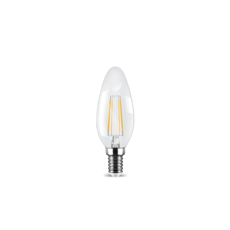 Λάμπα κεράκι LED Filament E14 4W 3000K (ΘΕΡΜΟ) C35 360o 470Lm VIVA