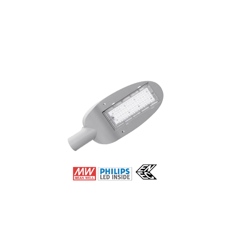 Φωτιστικό Δρόμου Βραχίονος LED 30W 5700K (ΨΥΧΡΟ) 3900Lm PHILIPS chips ENEC LIGHTEX