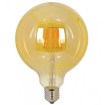 Λάμπα LED Amber Filament Γλόμπος E27 6W 2700K (ΘΕΡΜΟ) G125 360o 590Lm VIVA