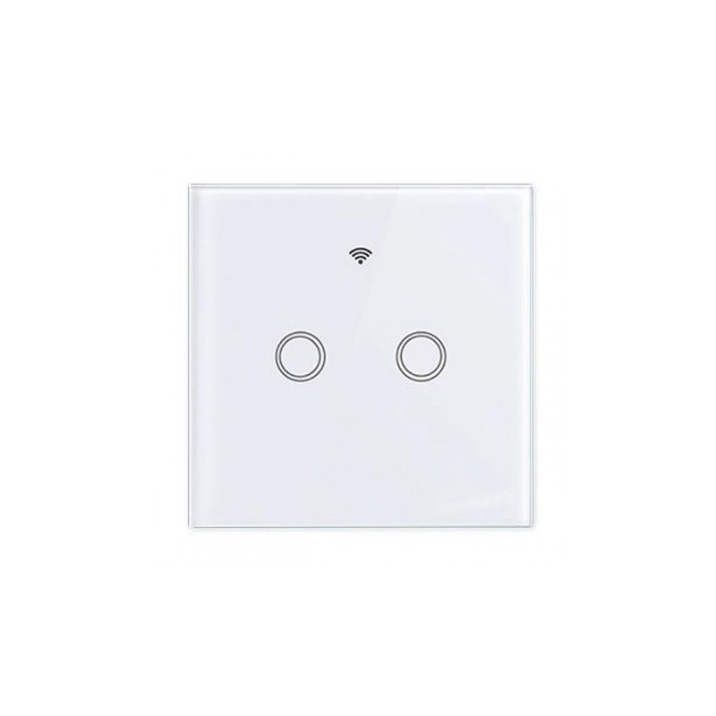 SMART ΔΙΑΚΟΠΤΗΣ ΔΙΠΛΟΣ ΑΦΗΣ ΓΥΑΛΙΝΟΣ ΜΑΥΡΟΣ WIFI TUYA 3-300W LED 5086