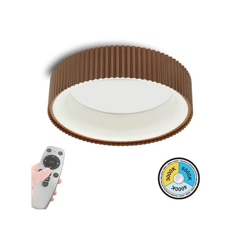 ΦΩΤΙΣΤΙΚΟ LED ΟΡΟΦΗΣ TANIA DIMMABLE-AS46 42W 3xCCT ΚΑΦΕ ΧΡΩΜΑ ΜΕ ΑΣΥΡΜΑΤΟ ΧΕΙΡΙΣΤΗΡΙΟ 2,4GHz 3xCCT 2024670 VITO